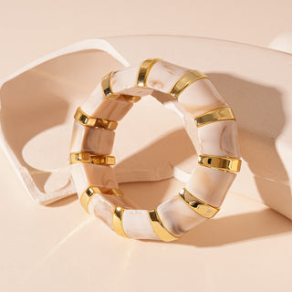 Retro Blooming Acrylic Elastic Bracelet