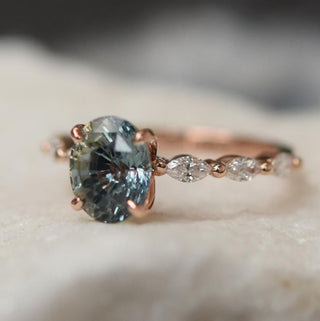 Sapphire Ring Fashion Elegant Inlaid