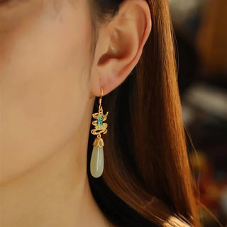 White Jade Water Drop Earrings