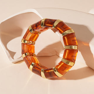 Retro Blooming Acrylic Elastic Bracelet
