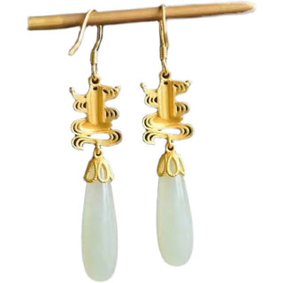 White Jade Water Drop Earrings