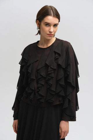 RUFFLED CHIFFON BLOUSE