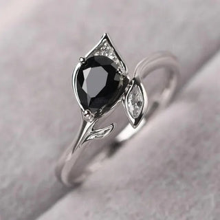 Zircon With Diamond Leaves Ring