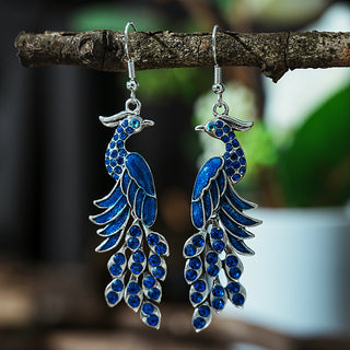 Texture Peacock Earrings Retro