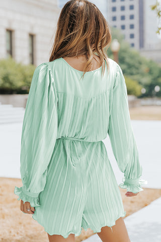 Pleated Ruffled Romper