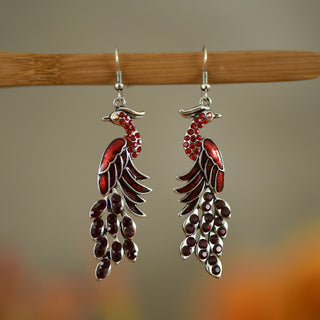 Texture Peacock Earrings Retro