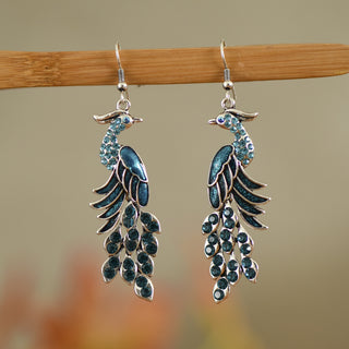 Texture Peacock Earrings Retro