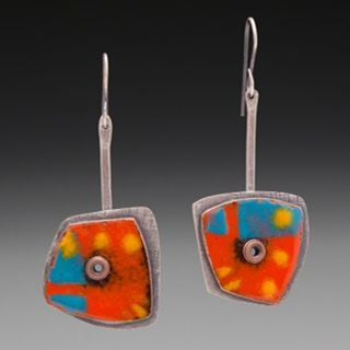 Retro Geometric Enamel Personalized Earrings