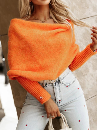 Women Long Sleeve Cropped Knit Top