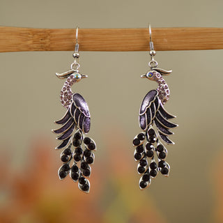 Texture Peacock Earrings Retro