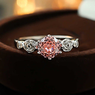 Rose Cut 925 Silver Round Rhinestone Ring