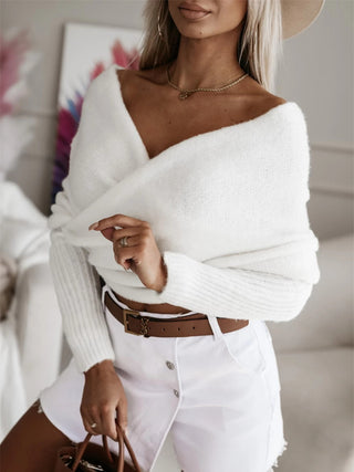 Women Long Sleeve Cropped Knit Top