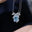 Imitation Topaz Blue Necklace [with Chain]]