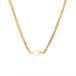 Cuban Link Chain Freshwater Pearl Pendant Necklace