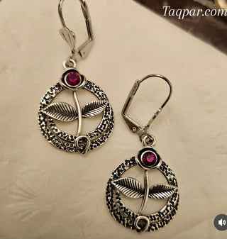 Handmade Round Flower Earrings